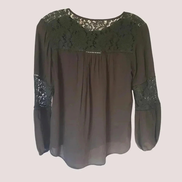 Achioowa lace inset top black size S - Picture 1 of 9